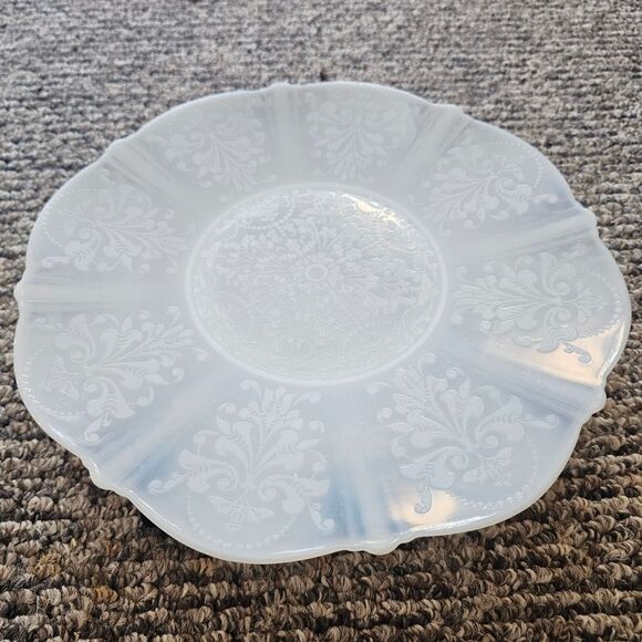 VTG 10" Macbeth Evans American Sweetheart Monex Milk Depression Glass Cake Plate - Picture 8 of 10